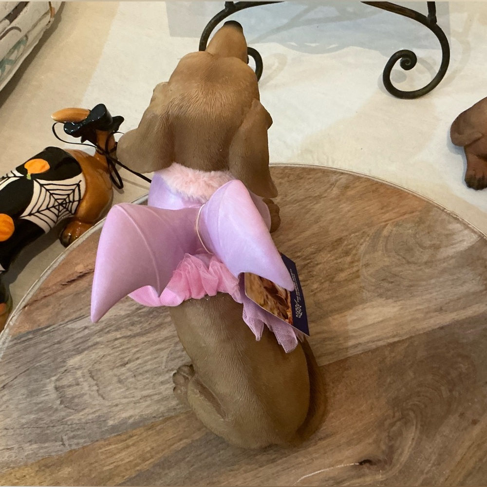 Adorable Dachshund Bat figure costume Pink Tutu & Wings, ballet or angel?🤔😀 - Picture 10 of 12